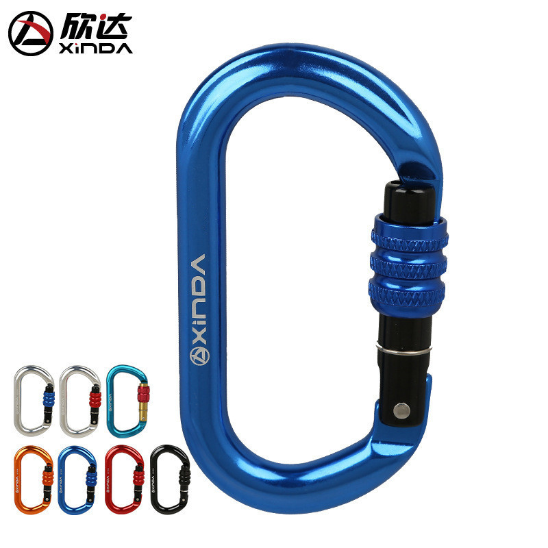 Xinda/xinda O-Shaped Silk Buckle ล็อคหลักกลางแจ้งปีนเขาล็อคหลักความปลอดภัยล็อคหลัก Carabiner Quick P