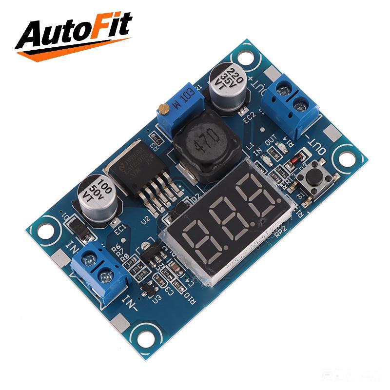 AutoFit LM2596 DC-DC โมดูลสเต็ปดาวน์แบบปรับได้พร้อมจอแสดงผลโวลต์มิเตอร์จอแสดงผล LM2596S ตัวควบคุมแรงดันไฟฟ้า