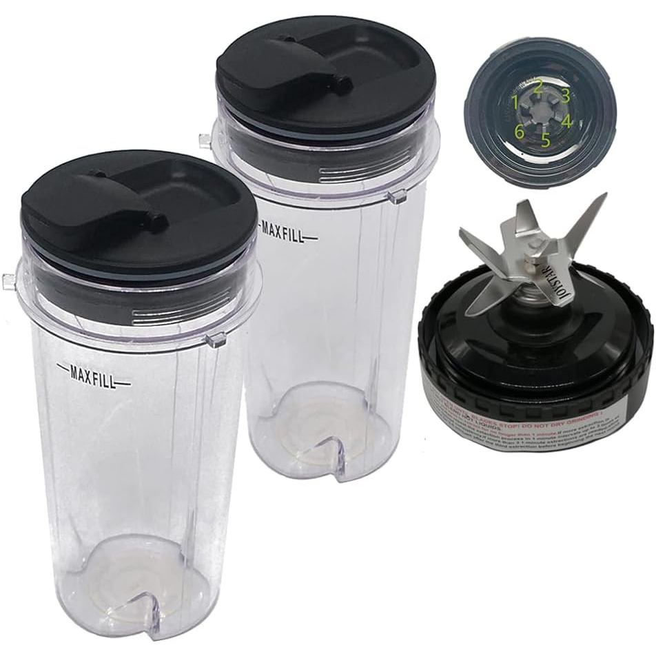 ชิ้นส่วนอะไหล่ 12oz.cup และ 16 oz. ถ้วยพร้อมใบมีดขยาย ฝาพวย 2 ชิ้น- ใช้งานร่วมกับ Ninja Kitchen Syst