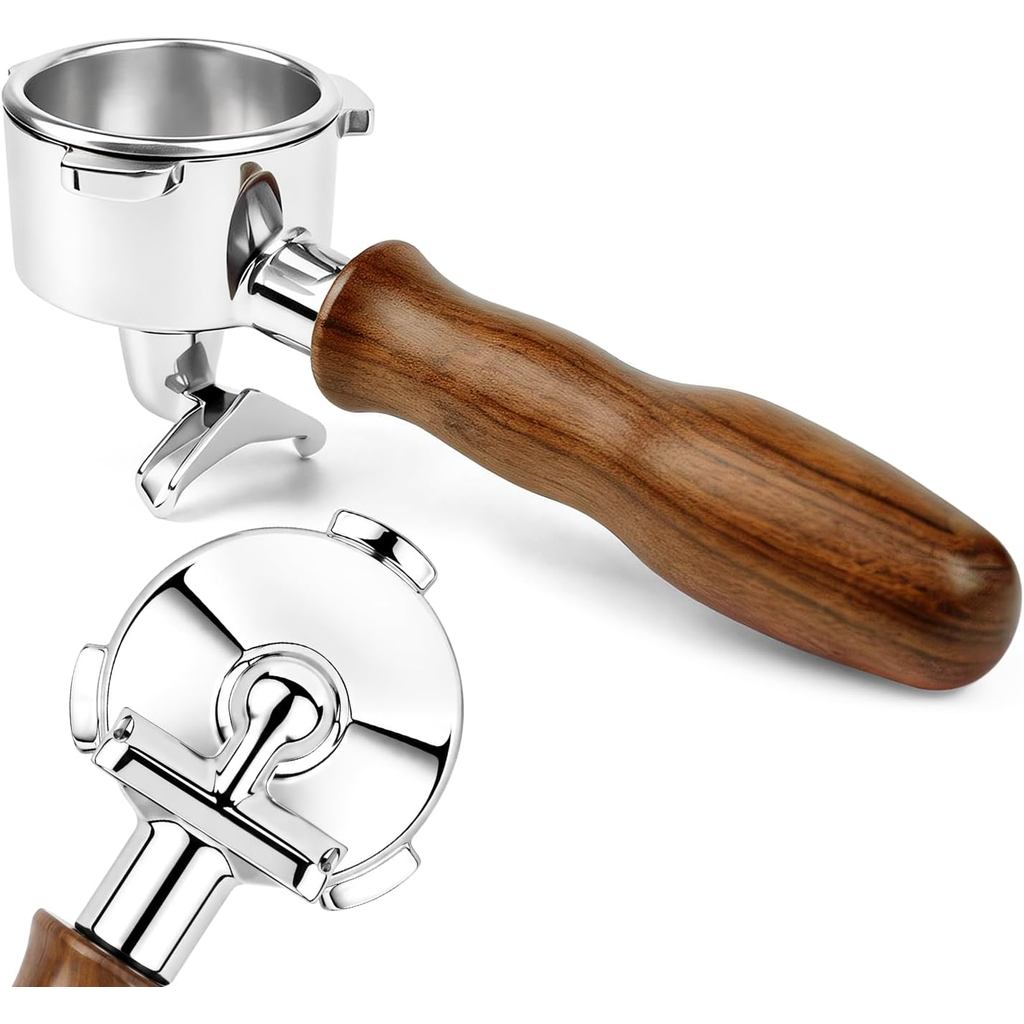 Portafilter 54 มม.พร้อมพวยคู่เข้ากันได้กับ Breville Barista Express, Pro, Touch, Bambino, Infuser, D