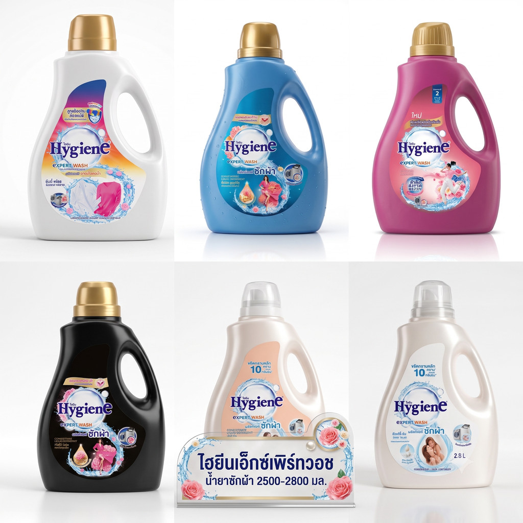 [ ขนาด 2.5-2.8 ลิตร ] ไฮยีนเอ็กซ์ เพิร์ทวอช น้ำยาซักผ้า / HYGIENE Expert Wash Liquid Detergent [2.5-2.8 L]