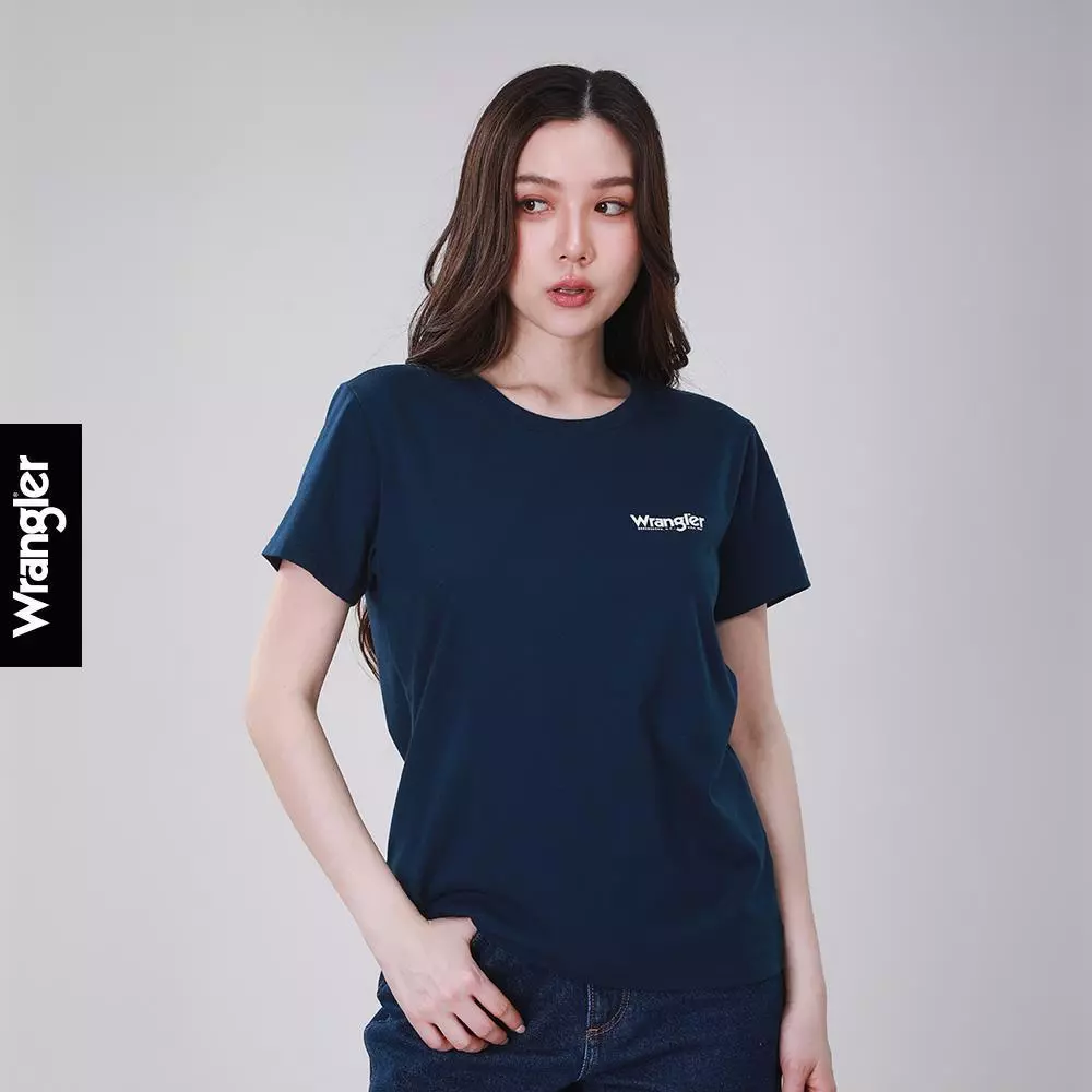 WRANGLER เสื้อยืดแขนสั้นผู้หญิง รุ่น WR SC26WTSSC14 สีกรมท่า