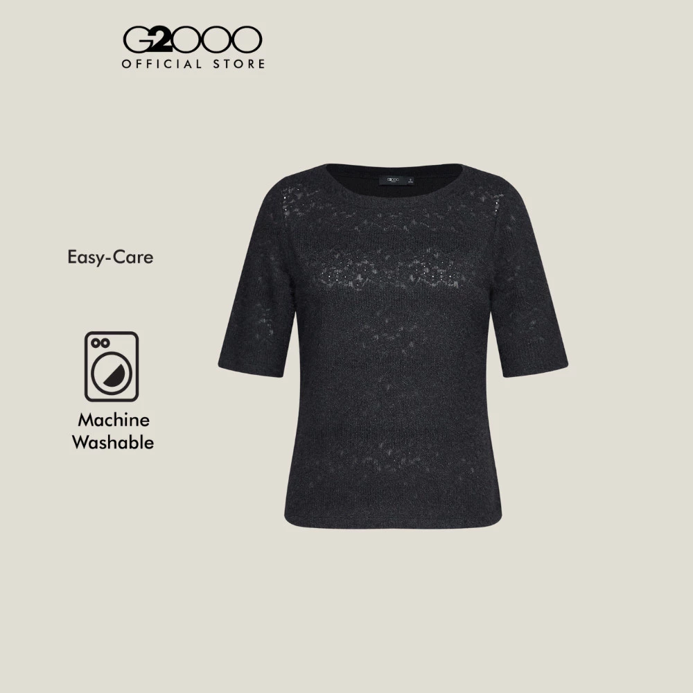 G2000 เสื้อเบลาส์ผ้ายืดสำหรับผู้หญิง ทรง Slim Fit รุ่น 5624970399 BLACK
