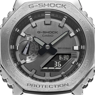 CASIO นาฬิกาข้อมือผู้ชาย G-SHOCK MID-TIER รุ่น GM-2100-1ADR วัสดุเรซิ่น สีเงิน