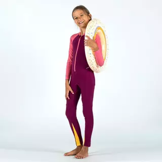 Decathlon Girls’ UV Protection Long-Sleeved Swimsuit ชุดว่ายน้ำเด็กผู้หญิงแขนยาวกันรังสียูวี รุ่น Combiswim 100 - Pink