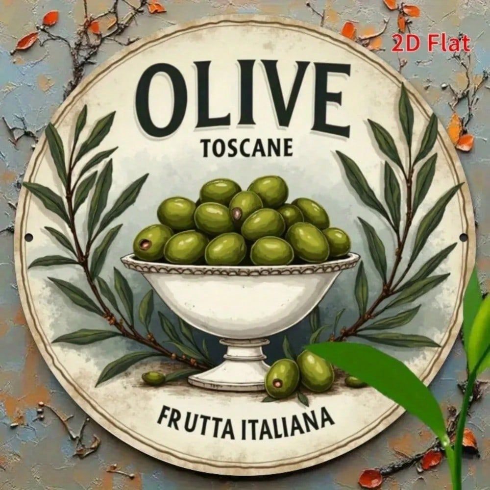 HELLOYOUNG โลหะ Olive Tree Wall Art ตกแต่งบ้านอิตาลี Tuscan Garden Porch เครื่องประดับ