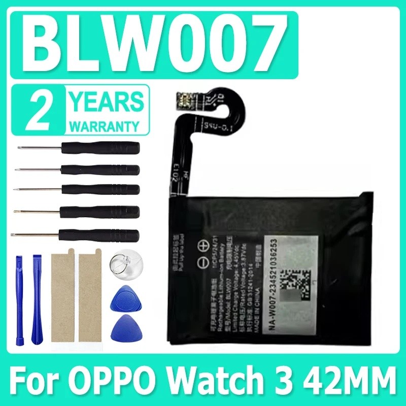 BLW007 แบตเตอรี่สําหรับ OPPO Watch 3 42MM Watch3 แบตเตอรี่นาฬิกาอัจฉริยะ BLW007 + เครื่องมือฟรี