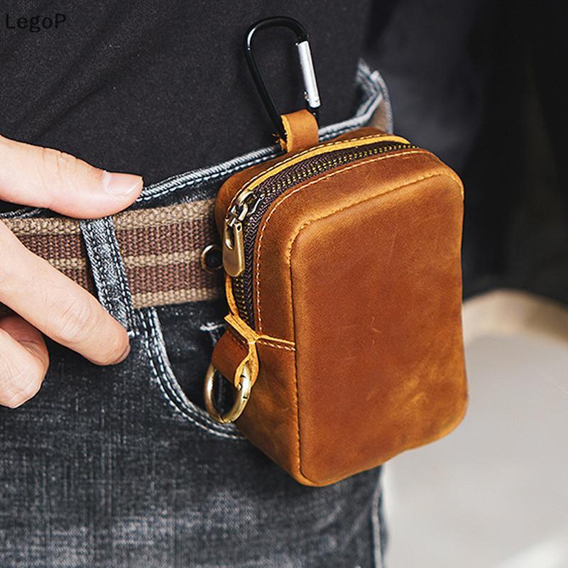 LegoP กระเป๋าหนังพร้อมซิป Key Holder เหรียญกระเป๋าสตางค์เข็มขัดเอวกระเป๋าสําหรับวิ่งกลางแจ้งกีฬาเหรียญ Vintage ขนาดเล็ก (TH)