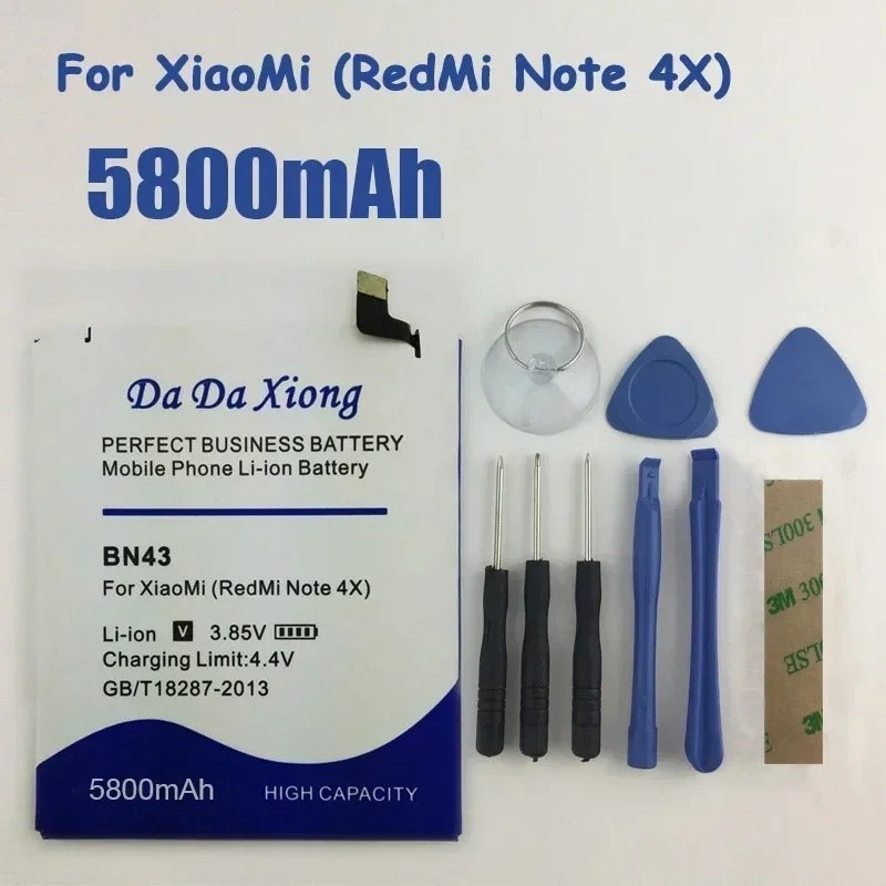 BN43 BM3L BN37 BM49 BM38 BN40 BM37 BM46 แบตเตอรี่สําหรับ Xiaomi Redmi หมายเหตุ 2 3 4X 9 6 4S 4 4C 4A