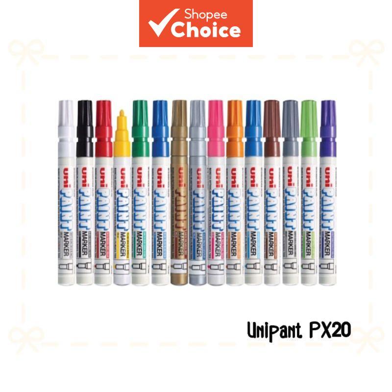 ปากกามาร์กเกอร์เพื่องานอุตสาหกรรม 12 แท่ง/กล่อง หมึกกันน้ํา ปลายกลม รุ่น PX-20
