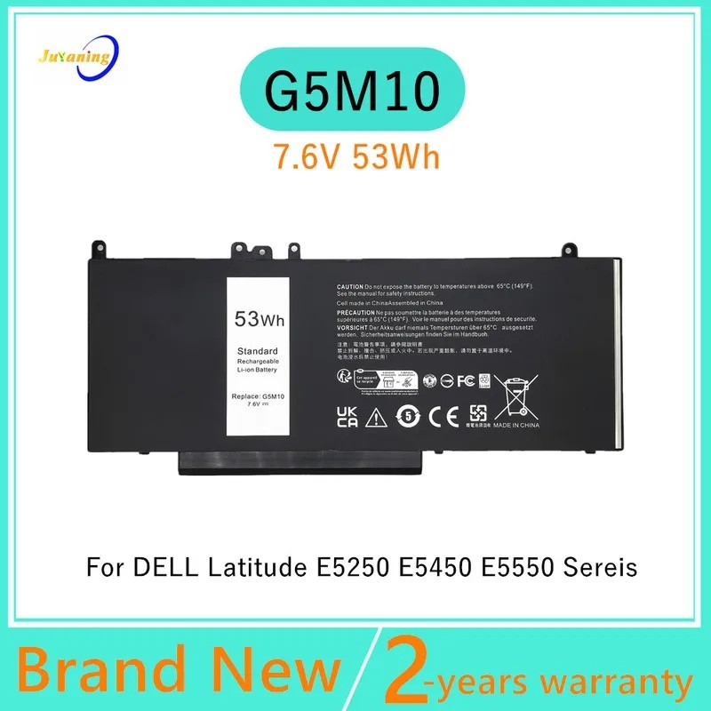 G5M10 RYXXH แบตเตอรี่แล็ปท็อปสําหรับ Dell Latitude E5250 E5450 E5550 8V5GX R9XM9 WYJC2 1KY05