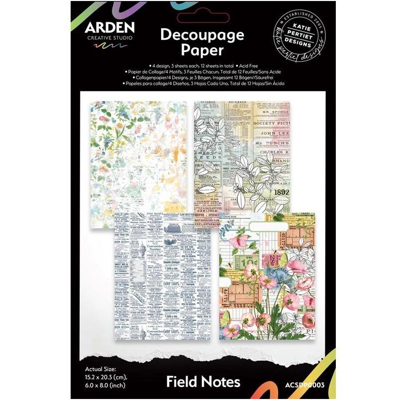 Arden Creative Studio Field Notes 6x8 นิ้ว Decoupage Paper