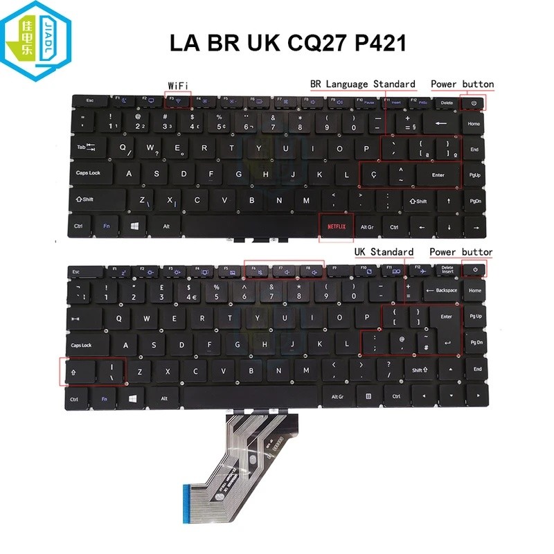 BR LA UK CQ27 คีย์บอร์ดสําหรับโน้ตบุ๊ค Multilaser Ultra ENOVA C141Ek3-Ci3Tx-W11H MB3181014 D0K-V6318