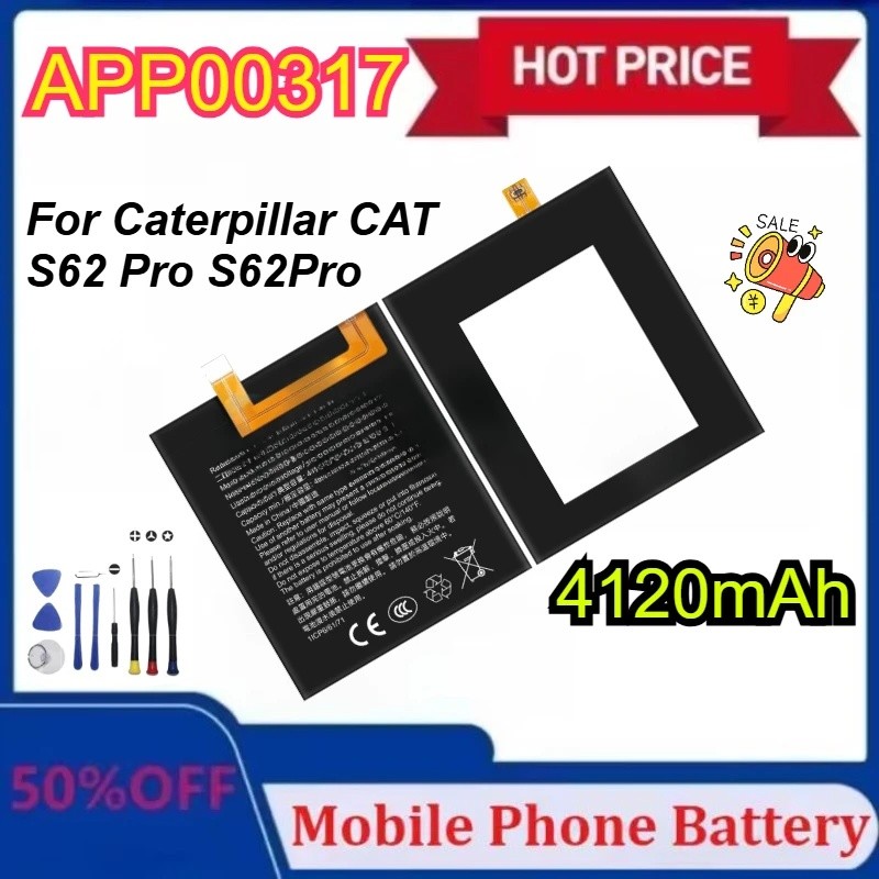 ใหม่ APP00317 ใหม่เปลี่ยนแบตเตอรี่ 4120mAh สําหรับ Caterpillar CAT S62 Pro S62Pro Bateria Batterij แ