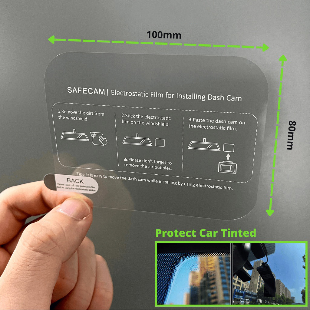 [📣ส่งไว มีCOD] แผ่นติดกล้องหน้ารถ แผ่นฟิล์มใสสูญญากาศ electrostatic film Easy Pass กล้องติดรถยนต์ VI