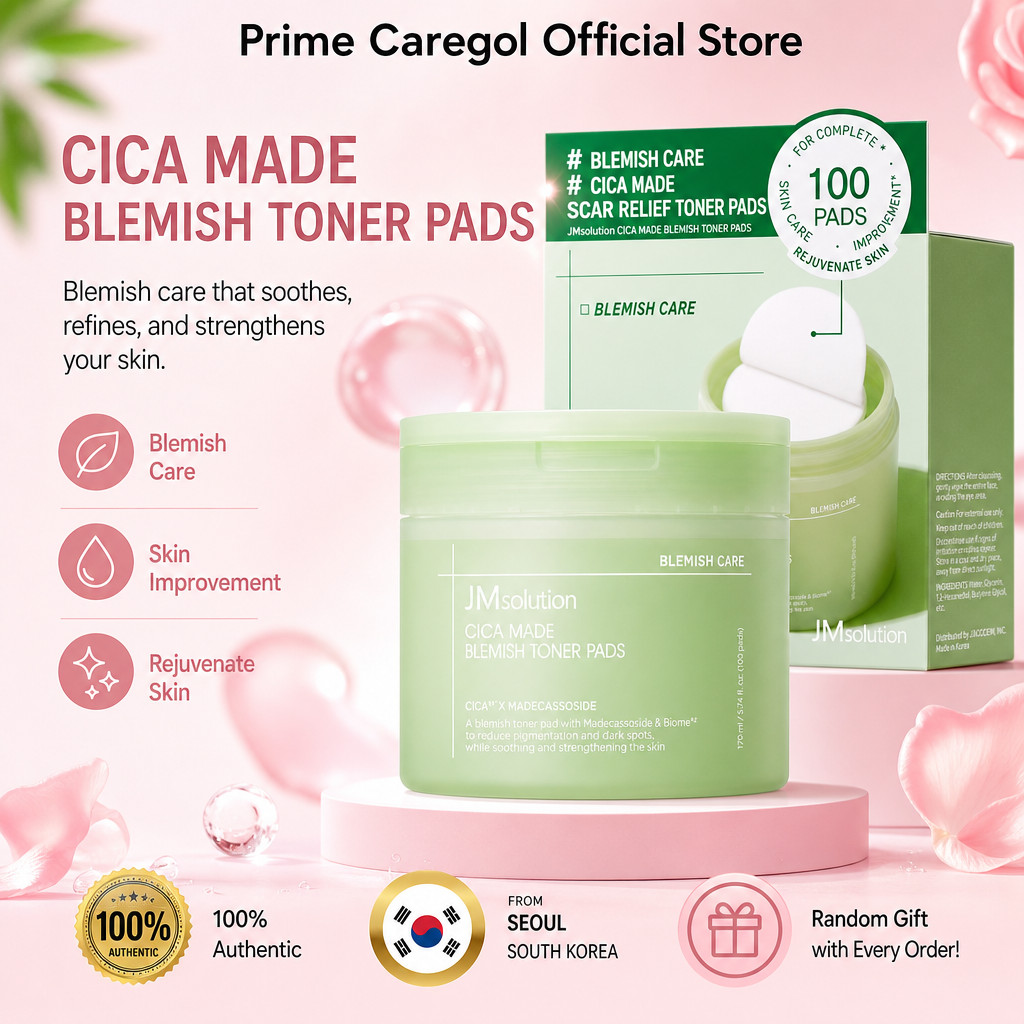 JM Solution Cica Made Scar Relief Toner Pads 170ml 100ea Korean Skincare Daily Beauty Care ผลิตภัณฑ์