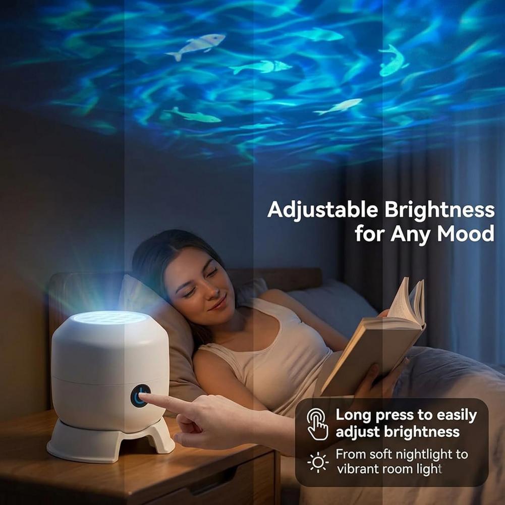 Dynamic Ocean World Projection Touch Lamp ชาร์จ USB LED Night Light สําหรับตกแต่งห้องนอน F1A1