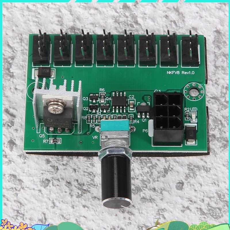 เคสคอมพิวเตอร์ 12V Miner Fan Speed Controller 8-Channel Fan Hub PWM High-Power Violent Fan Controlle