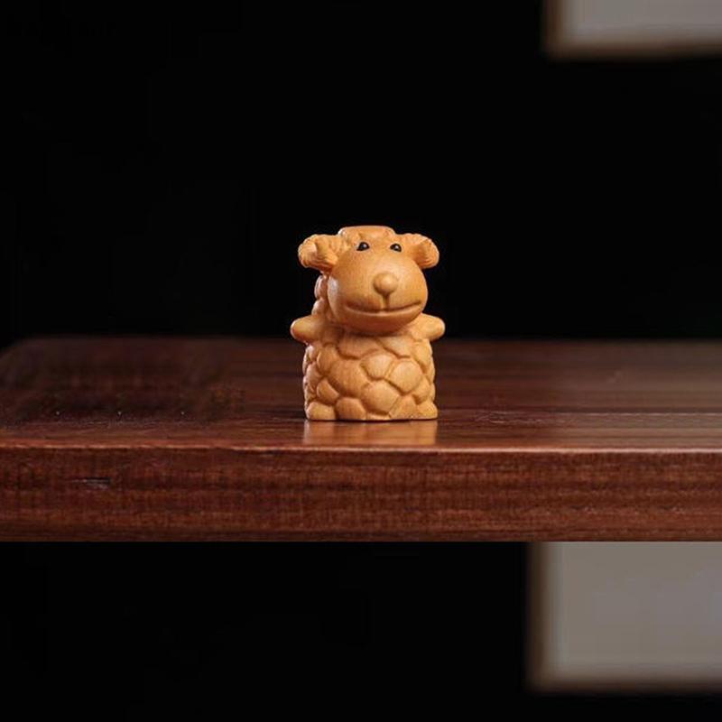 [Baodann] ประติมากรรมไม้แกะ Whimsical สําหรับตรุษจีน 2027 Zodiac Home Decor mm