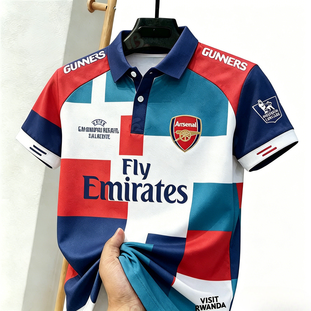 Born for Fans - เสื้อโปโล Arsenal FC คุณภาพสูงรุ่นพิเศษสําหรับผู้ชาย ระบายอากาศเหมาะกับฤดูร้อน โปโล ใส่สบาย ระบายอากาศ สําหรับผู้ชาย