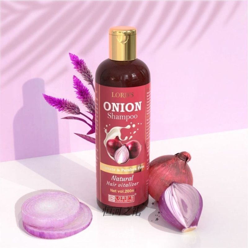 ✨India LORDS Onion Shampoo รากผม Fluffy Plump Clean Scalp Oil เพิ่มผม Soft Shine 5.4p