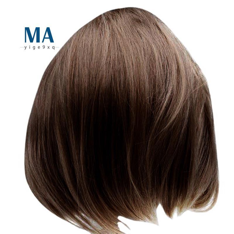 Mayige9xqShort Straight Bob Wigs Brazilian Wigs Full Wigs(40cm) สีน้ําตาล