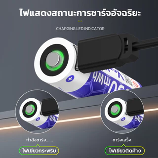 Yonii ถ่านชาร์จ AA 2550mWh AAA 1050mWh 1.5V Li-ion ชาร์จ Type-C USB แบตเตอรี่ลิเธียม ถ่านรีโมท / ไฟฉาย / ของเล่น