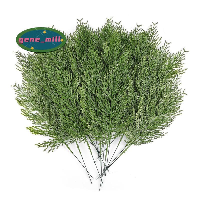 40 ชิ้นประดิษฐ์ Cedar Sprigs Faux Cedar สาขา Cedar Cypress Stems Pine Picks สีเขียว