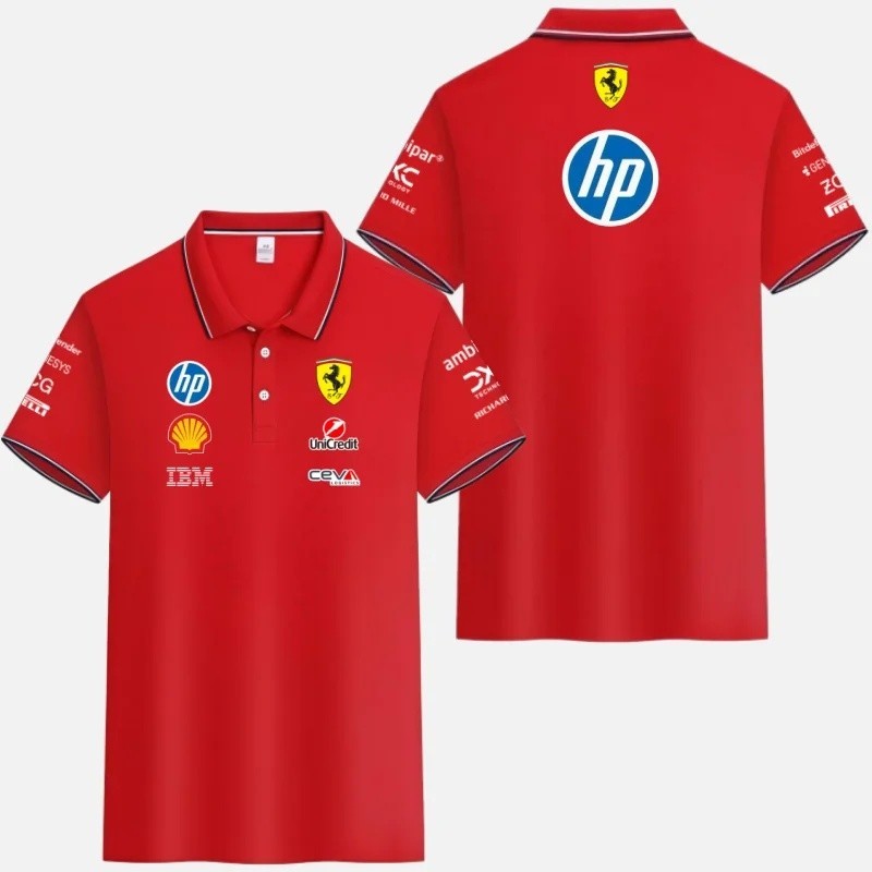 Ferrari 2026 Leclerc Hamilton Rider เสื้อโปโล Body Wear Number Forze Ferrari 16 และ 44 เสื้อโปโลที่ต