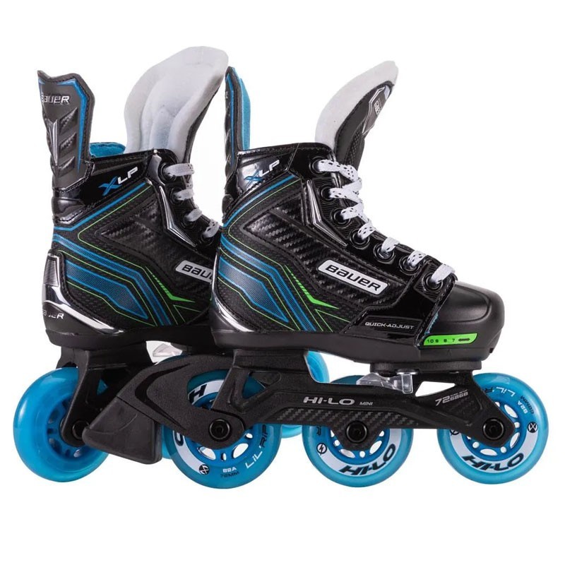 BAUER BAUER XLP เด็กเยาวชนพร้อมเบรคปรับ Land Ice Hockey Hockey Ball BAUER Roller สเก็ตรองเท้า