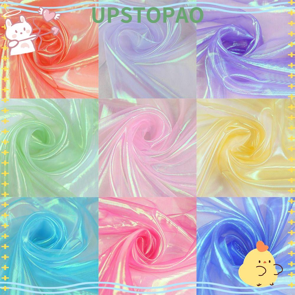 UPSTOPAO Laser Tulle, ผ้า Organza เงาบาง, ตกแต่ง Tulle โปร่งใส Soft Tulle ผ้า Designer