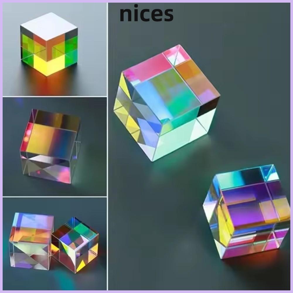 NICES Magic Prism Cube, 15/20 มม.สี Cube Prism, Creative Beam Splitting Optical ของเล่นเพื่อการศึกษา