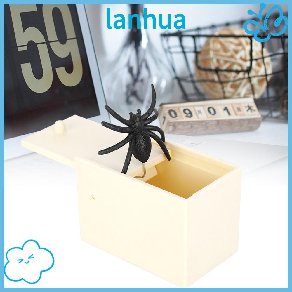 LANHUA Prank Jump Scare Box, พลาสติกสีขาว + ยางปลอม Bug Trick ของเล่น, นํากลับมาใช้ใหม่ได้ 9.3x6.3x5