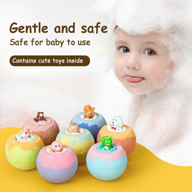 100G เด็ก Bath Bomb Gentle Bubble Bath Ball Bath Fizzy ของเล่นเกลืออาบน้ําบอลสําหรับเด็กเวลาอาบน้ํา