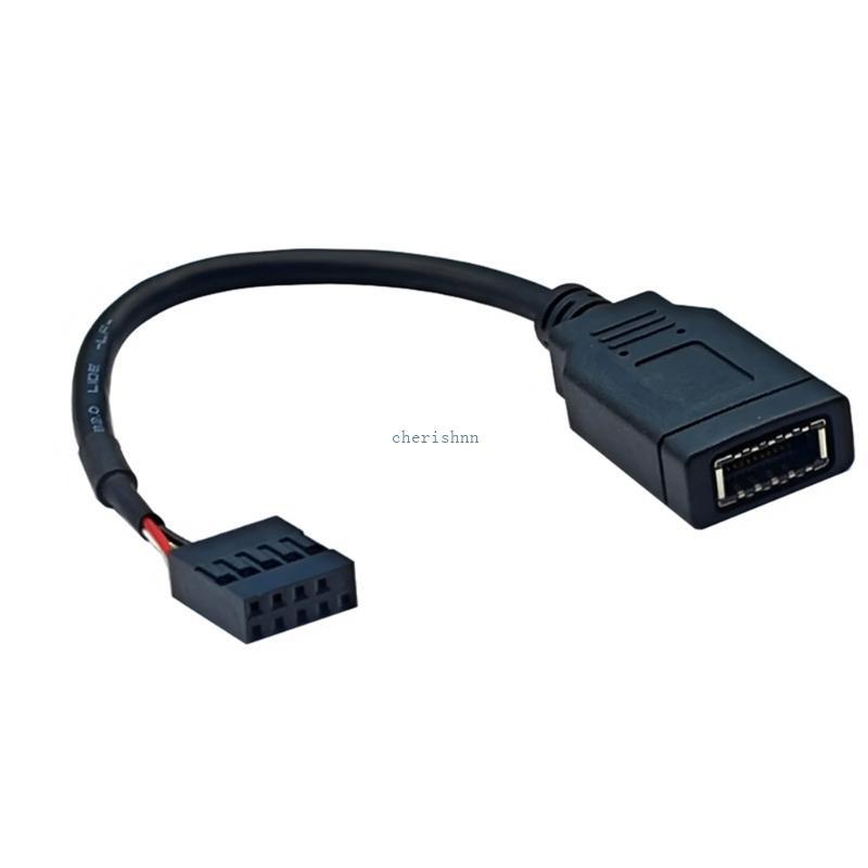 CH* 9Pin To Type E สาย USB2 0 9Pin to Type E Header การเชื่อมต่อ Type C ด้านหน้า