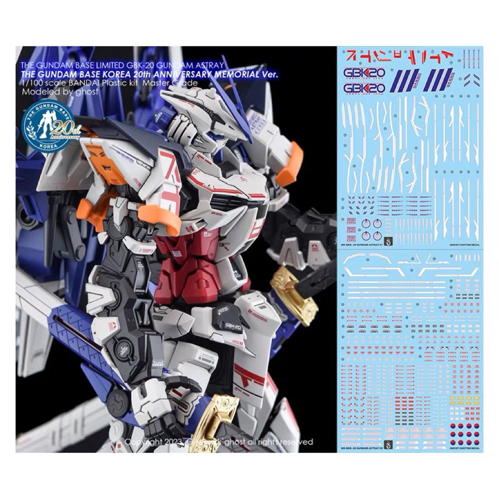 (พร้อมส่ง) ดีคอลน้ำ DECAL [GHOST] MG 1/100 GBK 20 Astray (The Gundam Base Korea 20th Anniversary Mem