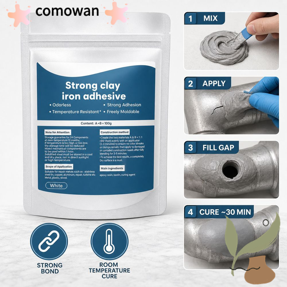 KOWAN โลหะซ่อม Putty, หลุมบรรจุ Strong Bond Iron Repair Putty, AB ซ่อม Putty เหล็กหล่อ Putty Hole Pa