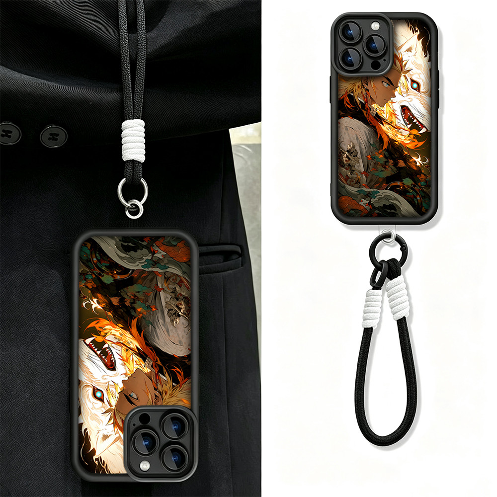 เคสโทรศัพท์ Demon Slayer Rengoku เข้ากันได้กับ IP16,IP15,XR,XS Max,IP17,IP14,IP13,IP12,IP11,XS
