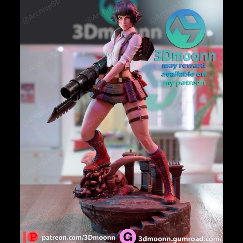 Lady DevilMayCry DevilMayCry Devil Hunter NSFW Version STL File Drawing โมเดลการพิมพ์ 3 มิติ