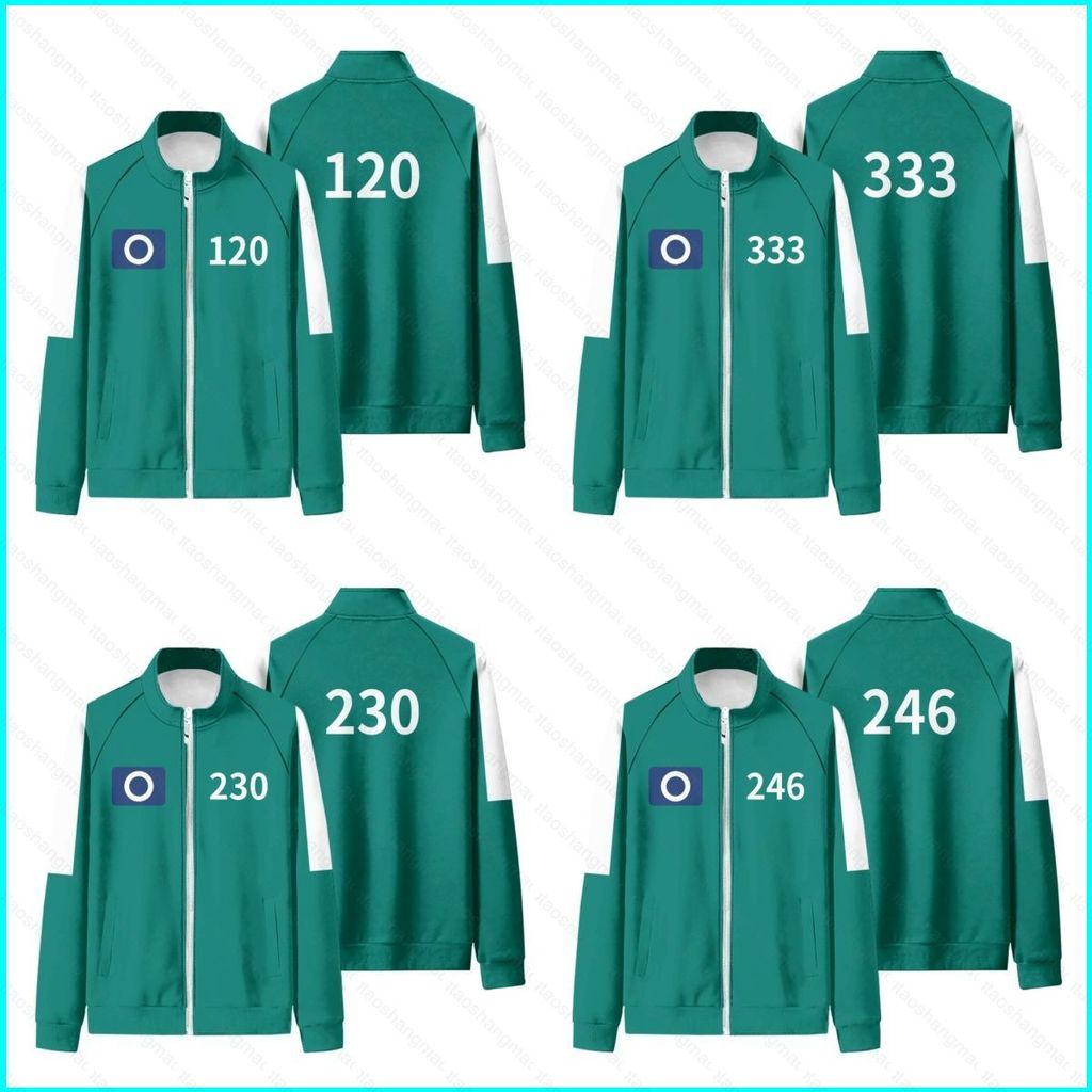 YT2 Squid Game Season 2 หมายเลข 246 230 120 333 แสดงซิปเสื้อกันหนาวเสื้อแจ็คเก็ต Unisex Top YT2