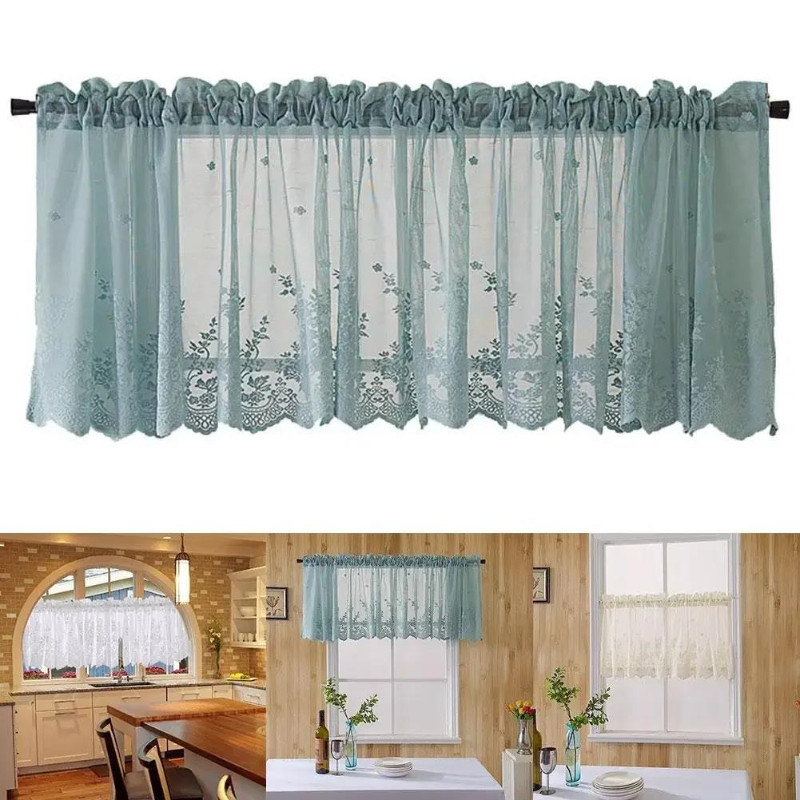 Lace Fresh ผ้าม่านสั้น Blackout Diaphanous Window Room Stylish Fresh ตกแต่ง 丝防护胸背