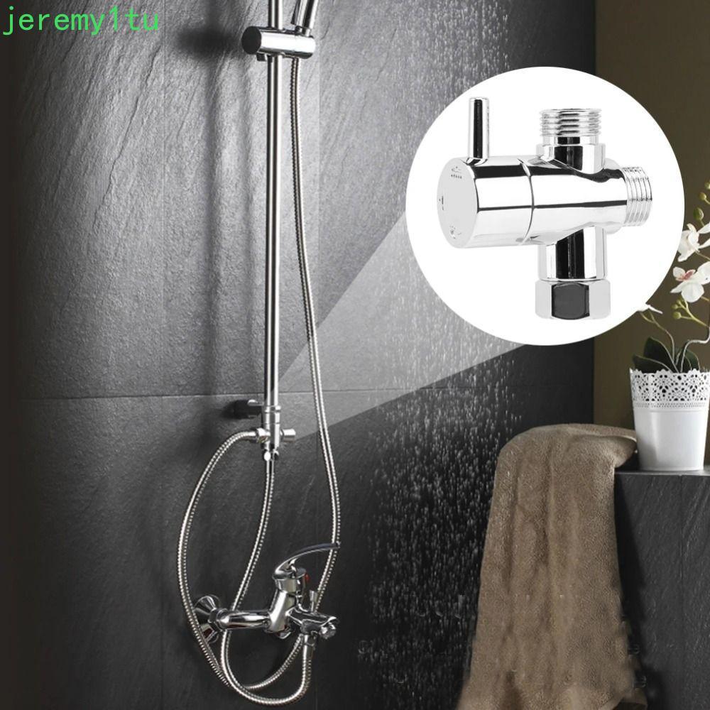 JEREMY 3 Way Shower Head Diverter Valve, T-adapter G1/2 3 Way Switch Faucet Valve, Shower Faucet Con