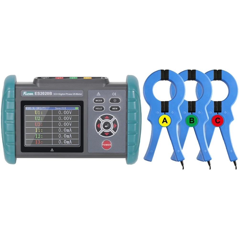 SXGK ES2020B Volt-ampere Meter 3-Phase ขนาดใหญ่-diameter Digital Phase Voltage Meter 3CH เฟสดิจิตอล 