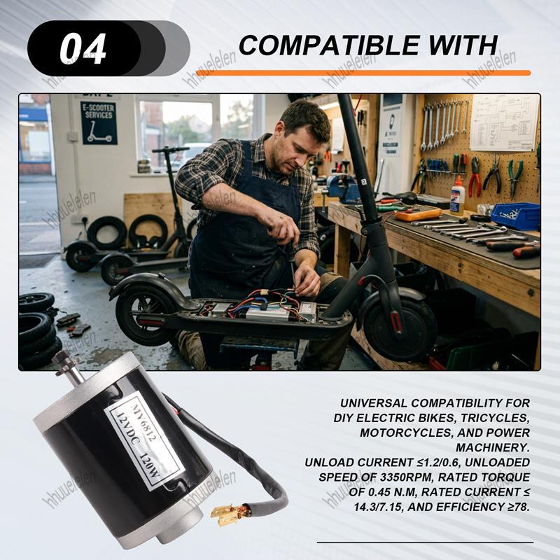 [Promete H]MY6812 12V 120W DC Brushed Motor Reduction Gear สําหรับ DIY สกู๊ตเตอร์ไฟฟ้าจักรยานจักรยาน