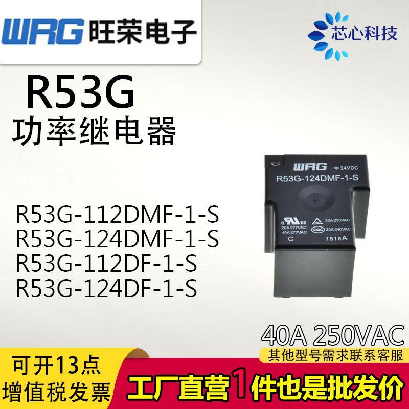 Wangrong R53G-12/124 DMF/DF-1-S เปลี่ยน HF165FD-G 40A รีเลย์กําลังสูง 4 Pins