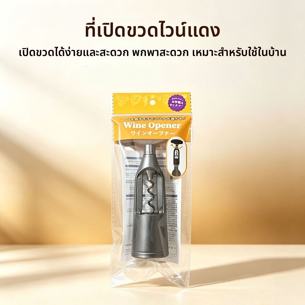 เหล็กไขจุกไวน์สไตล์ญี่ปุ่นในครัวเรือนแบบพกพาเกลียวง่ายชุดไวน์เหล็กไขจุกไวน์ในครัวเรือน
