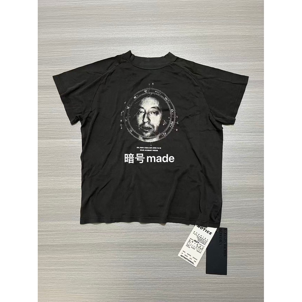 Erd Melanchon Fu รุ่นที่สอง 26SS Sairi Musician serge Raglan แขนล้างเสื้อยืดคอเส้นเล็ก