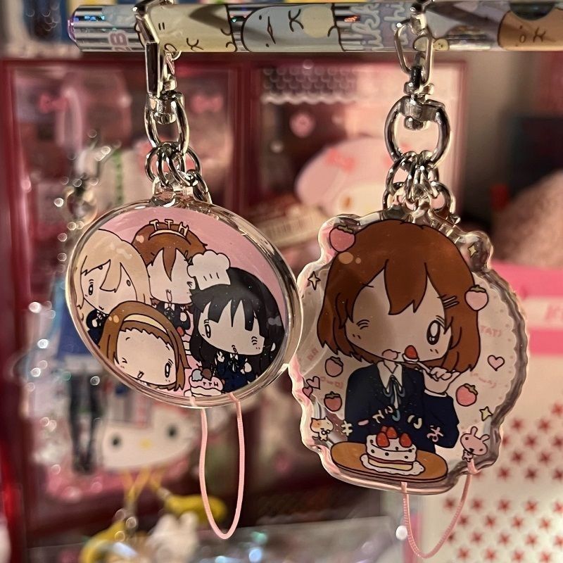 /YAO K-On Light Tone Girl Dessert House พัดลมอะคริลิคอุปกรณ์ต่อพ่วงจี้พวงกุญแจ 8.31