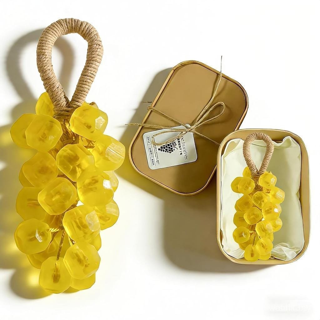 UBIETYCrystalเกรปโซปonaRope,HandcraftedGrapesClusteronaRopeforWomenMen,FruitedBathBar,โปร่งใสHandFac