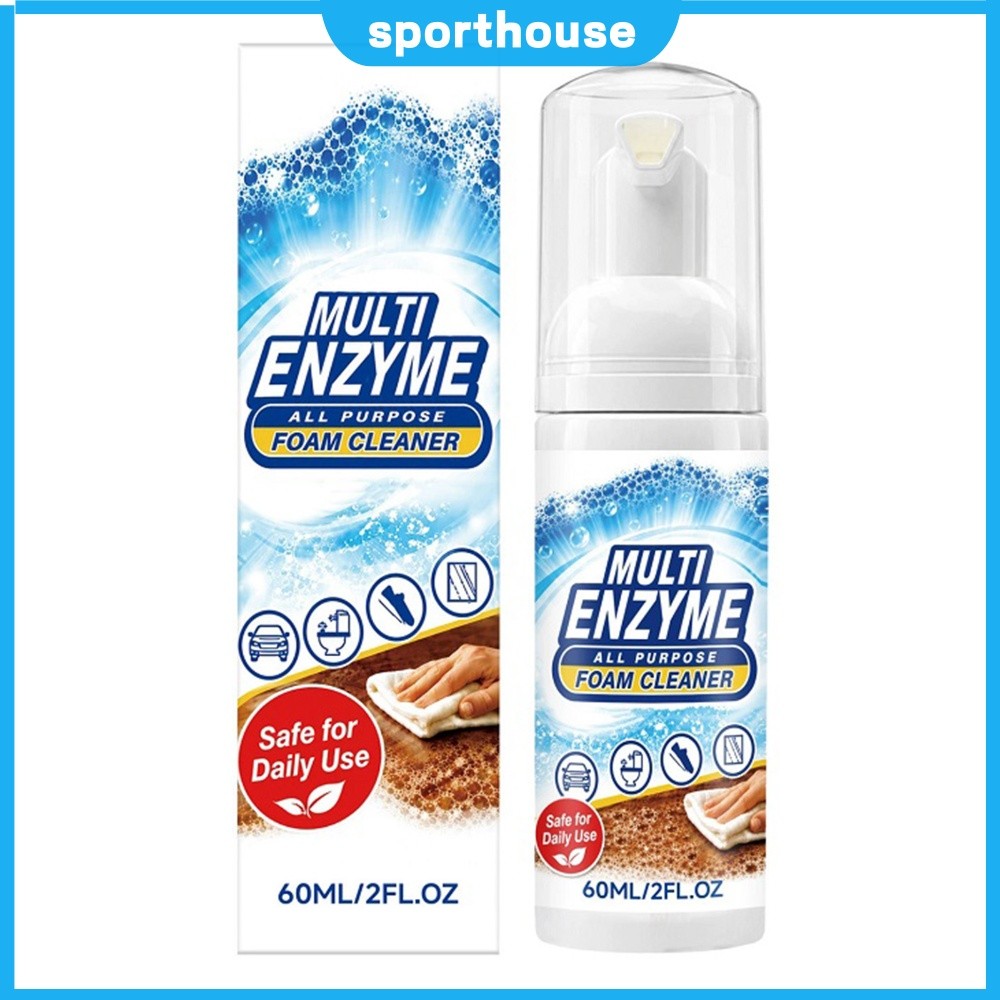 ⚡24ชม.⚡ Deep Clean Enzyme Foam Cleaner สําหรับรถยนต์ภายในหนัง Home Kitchen 60ml